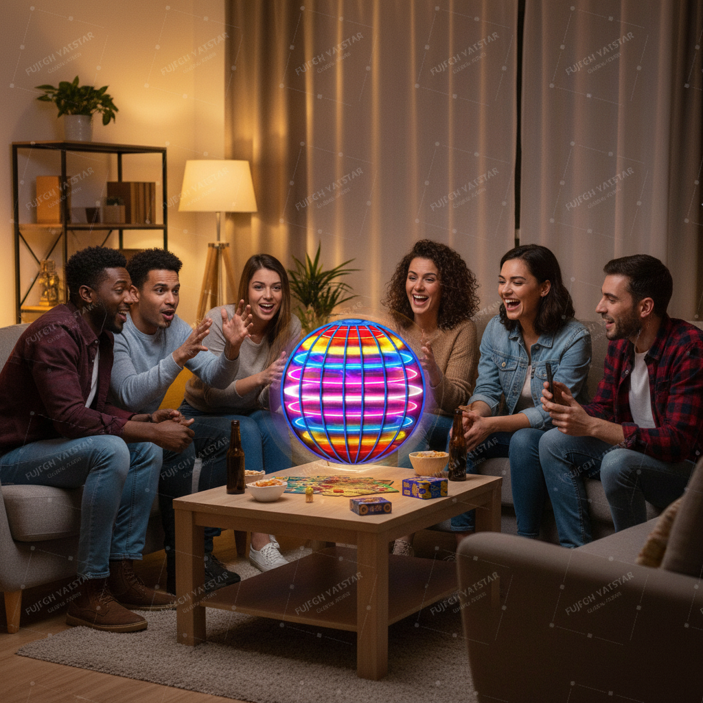Flying Ball Children's Hand Controlled Color LED Cosmic Globe 360 ° Rotating Suspension Ball Suitable for Indoor and Outdoor Toy