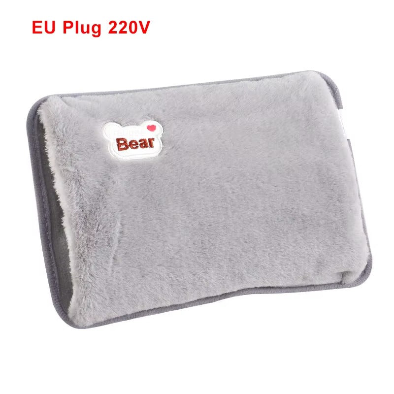 Sac eau chaude electrique sac  chauffe mains en peluche reutilisable Portable hiver chauffage rapide poche chaude etanche explosion bleu bouillotte