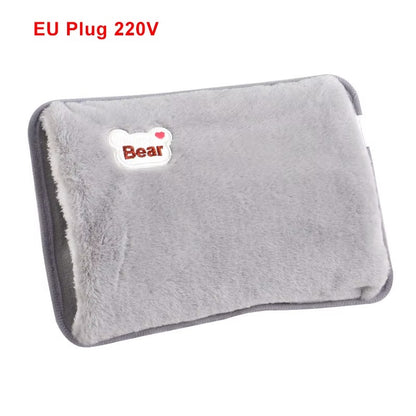 Sac eau chaude electrique sac  chauffe mains en peluche reutilisable Portable hiver chauffage rapide poche chaude etanche explosion bleu bouillotte