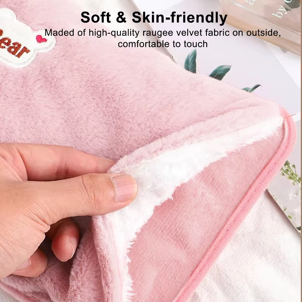 Sac eau chaude electrique sac chauffe mains en peluche reutilisable Portable hiver chauffage rapide poche chaude etanche explosion rose facile douce doux