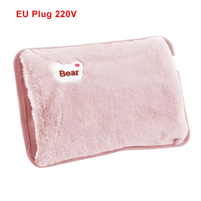 Sac eau chaude electrique sac chauffe mains en peluche reutilisable Portable hiver chauffage rapide poche chaude etanche explosion rose